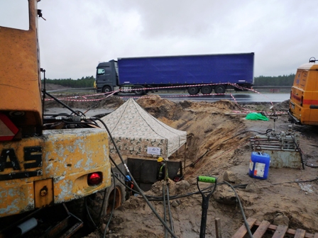 Przewiert sterowany, Autostrada A2 koło Rzepina